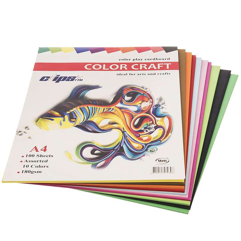 مقوای طراحی کلیپس مدل Color Craft سایز A4 - بسته 100 عددی