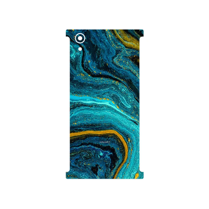برچسب پوششی ماهوت مدل Turquoise marblewith golden streaks مناسب برای گوشی موبایل سونی Xperia XA1 Plus