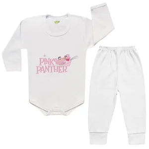 ست بادی و شلوار نوزادی کارانس طرح پلنگ صورتی مدل BSTST-4010