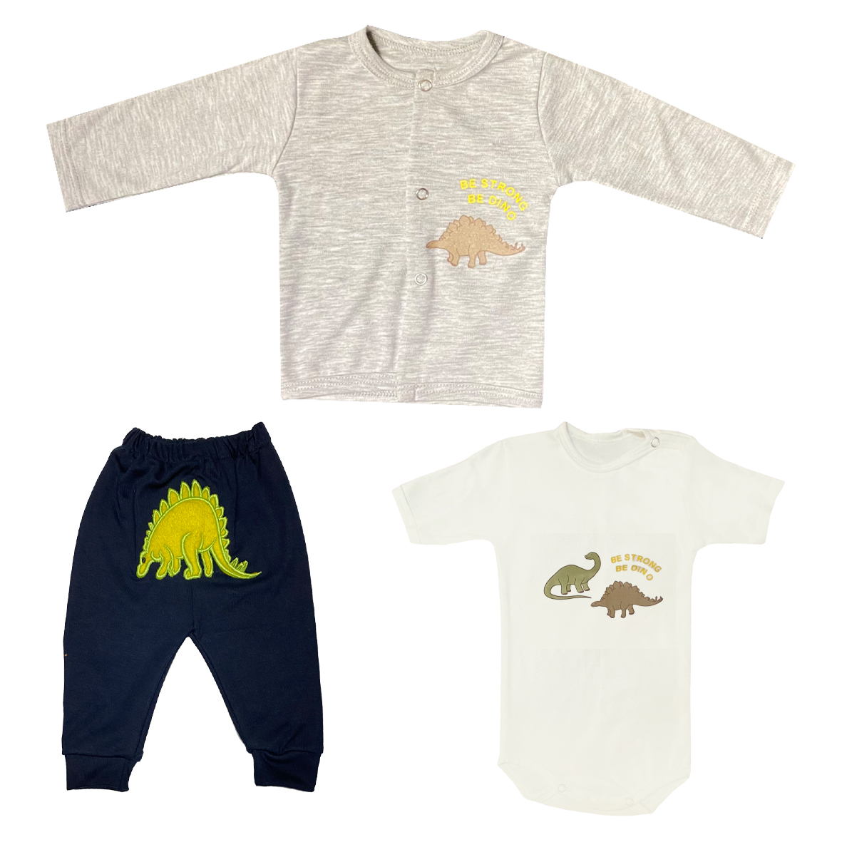ست 3 تکه لباس نوزادی مدل دایناسور DINO کد 160