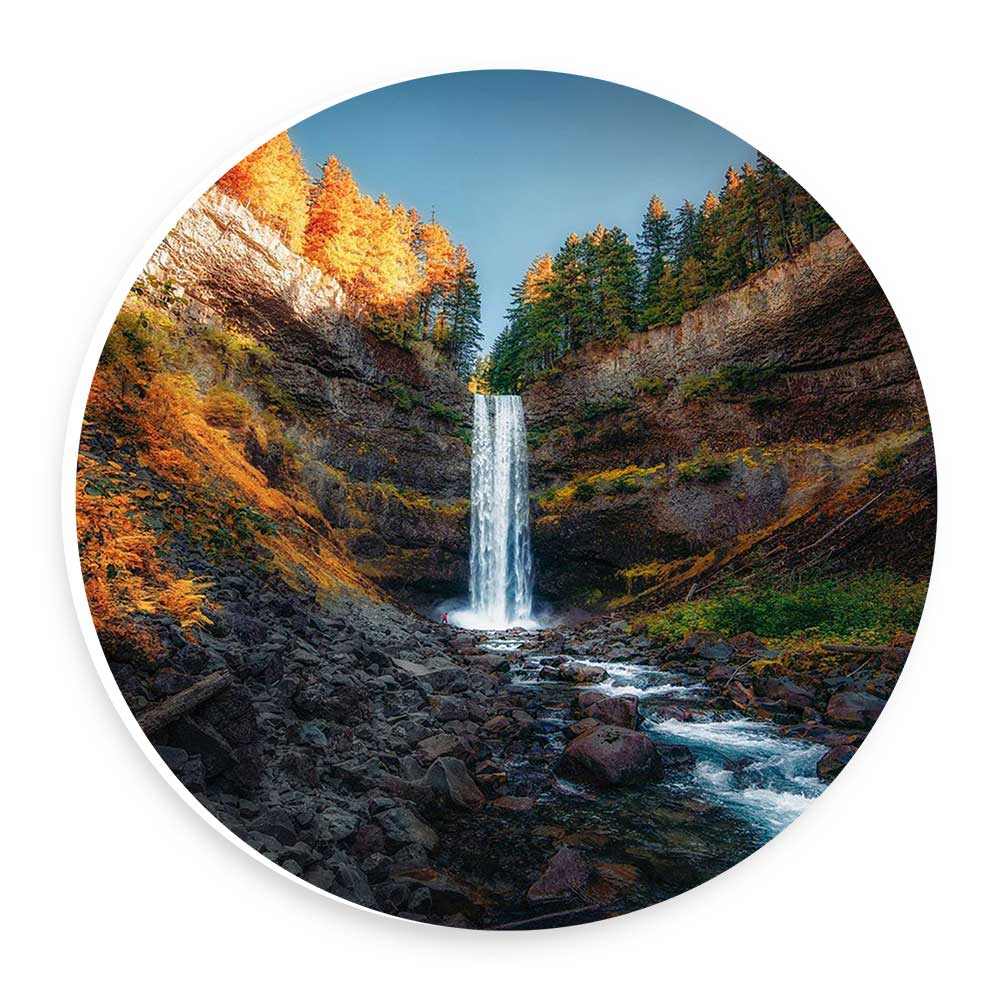  دیوارکوب طرح آبشار و جنگل پاییزی مدل wtb565