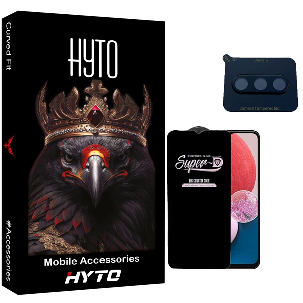 محافظ صفحه نمایش هیتو مدل SuperD Guard مناسب برای گوشی موبایل سامسونگ galaxy a13 به همراه محافظ لنز 3D 