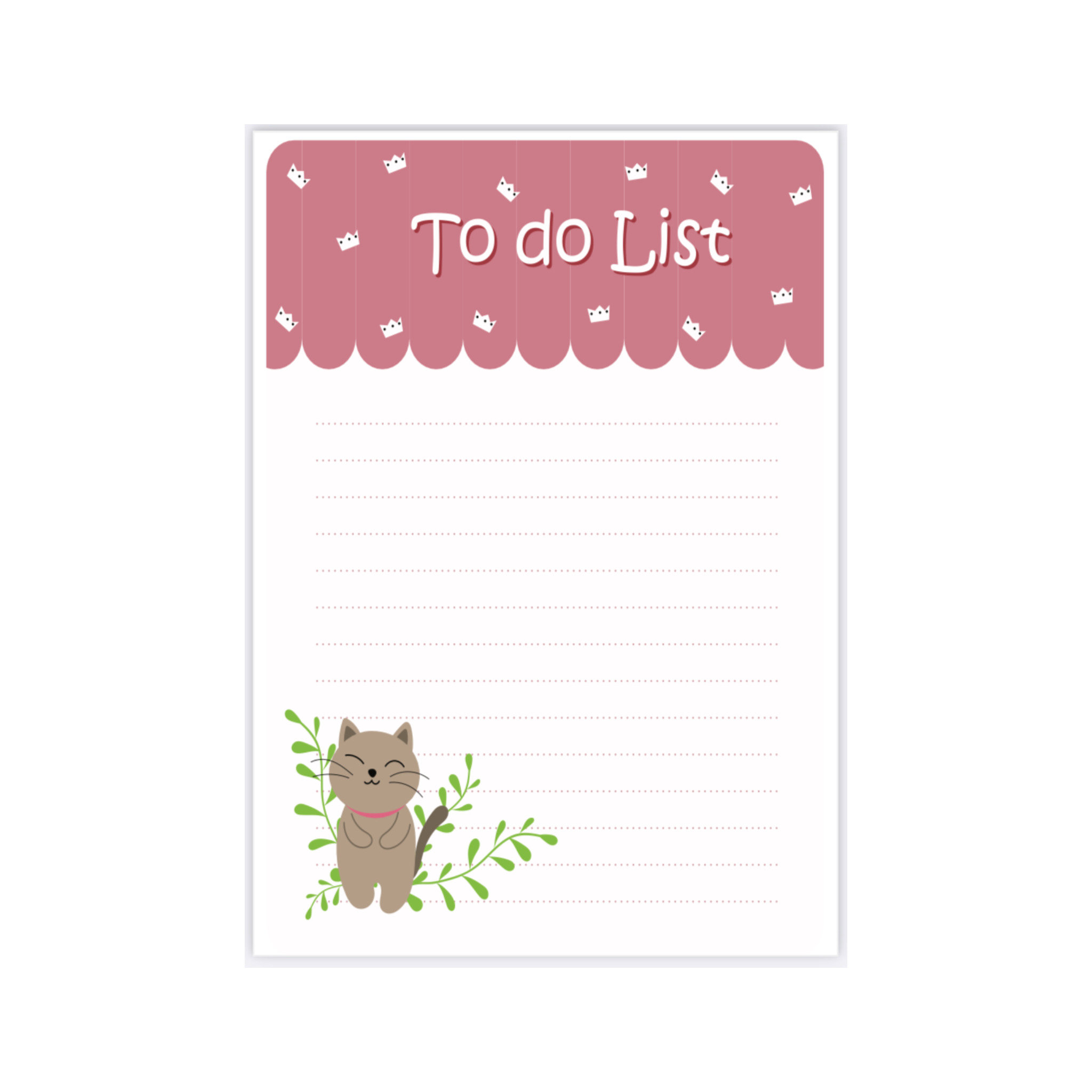 کاغذ یادداشت 30 برگ مدل to do list طرح گربه 