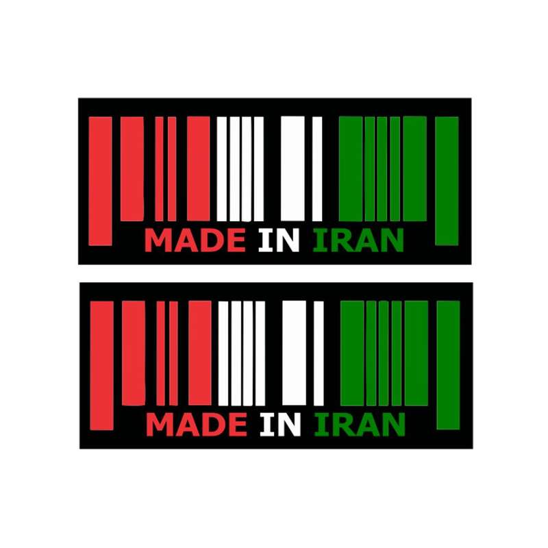 برچسب بدنه خودرو رایسان طرح بارکد مدل IRAN کد Sk003 بسته دو عددی