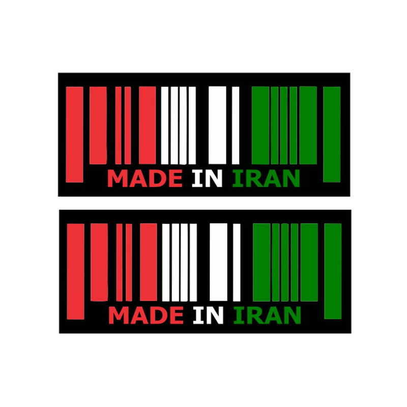 برچسب بدنه خودرو رایسان طرح بارکد مدل IRAN کد  Sk003 بسته دو عددی