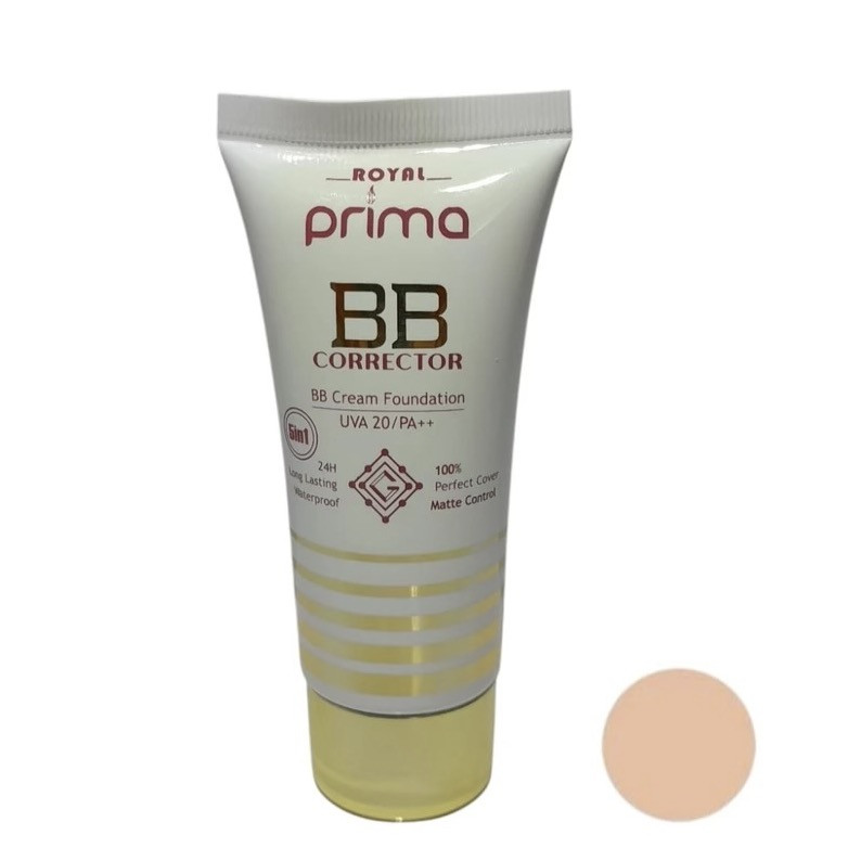 کرم پودر BB مایع اس پی اف 20 رویال پریما مدل 4*1 شماره 01 مناسب برای انواع پوست حجم 60 میلی لیتر