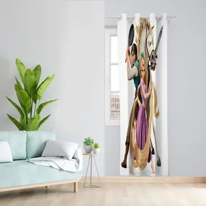  پرده مدل اتاق کودک مخمل پانچی طرح گیسو کمند کد 2004 سایز 140x280 سانتی متر