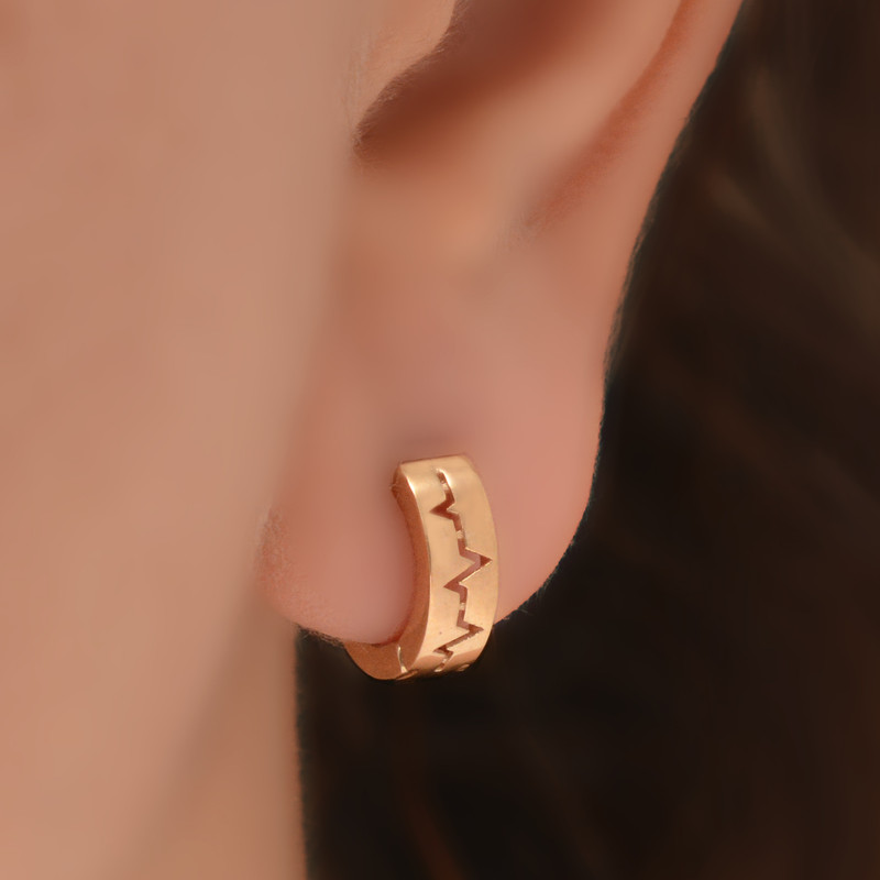 گوشواره طلا 18 عیار زنانه طلای مستجابی مدل جلوا ضربان کد 09 - 3