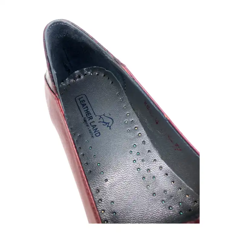 کفش زنانه سرزمین چرم کد 1699 رنگ زرشکی