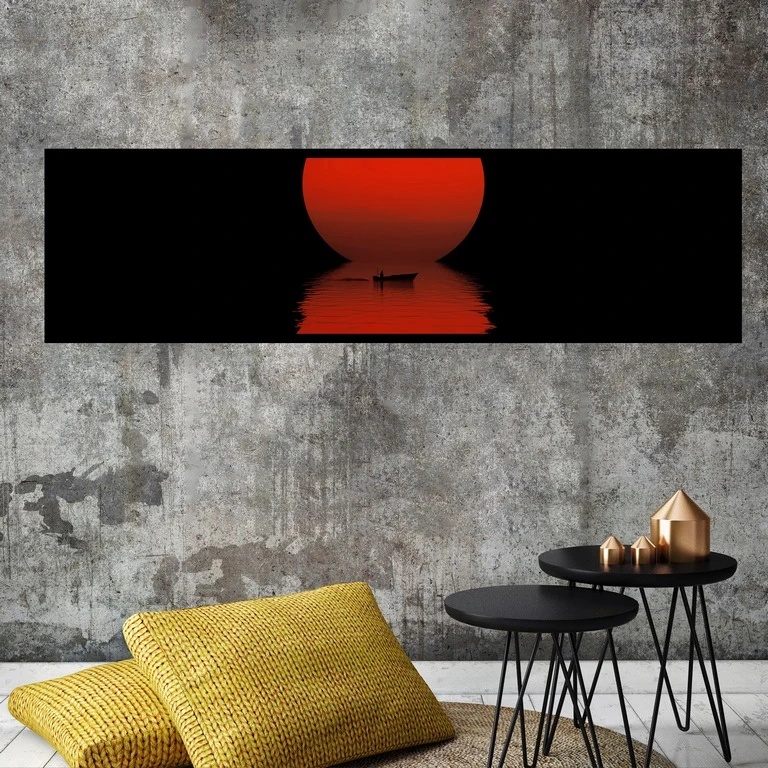 تابلو بکلیت طرح منظره غروب آفتاب مدل کشیده B-7397