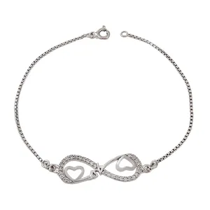 دستبند نقره زنانه بازرگانی میلادی مدل بی نهایت کد DP_405