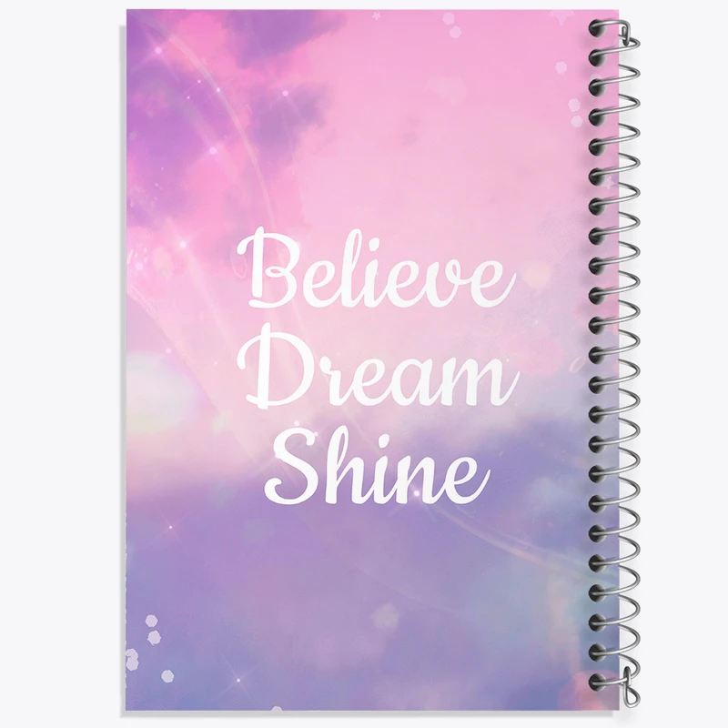دفتر ژورنال نویسی 50 برگ خندالو مدل نقطه ای طرح Believe Dream Shine کد N2285