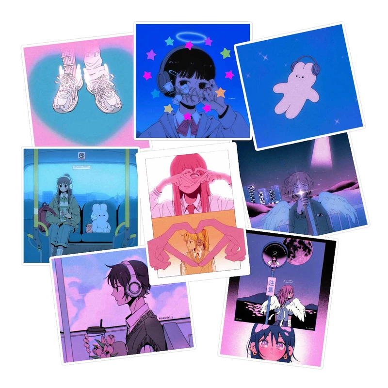 استیکر لپ تاپ ماسا دیزاین طرح LOVE کد LU مجموعه 8 عددی