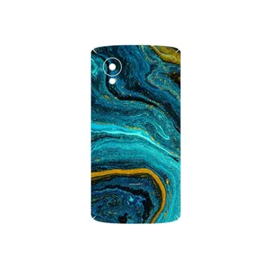 MAHOOT Turquoise marblewith golden streaks Cover Sticker for Google Nexus 5