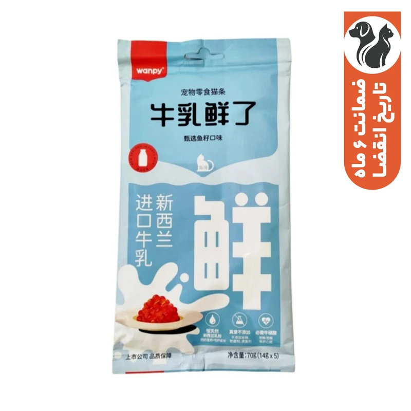 تشویقی گربه ونپی مدل بستنی شیری طعم خاویار وزن 70 گرم