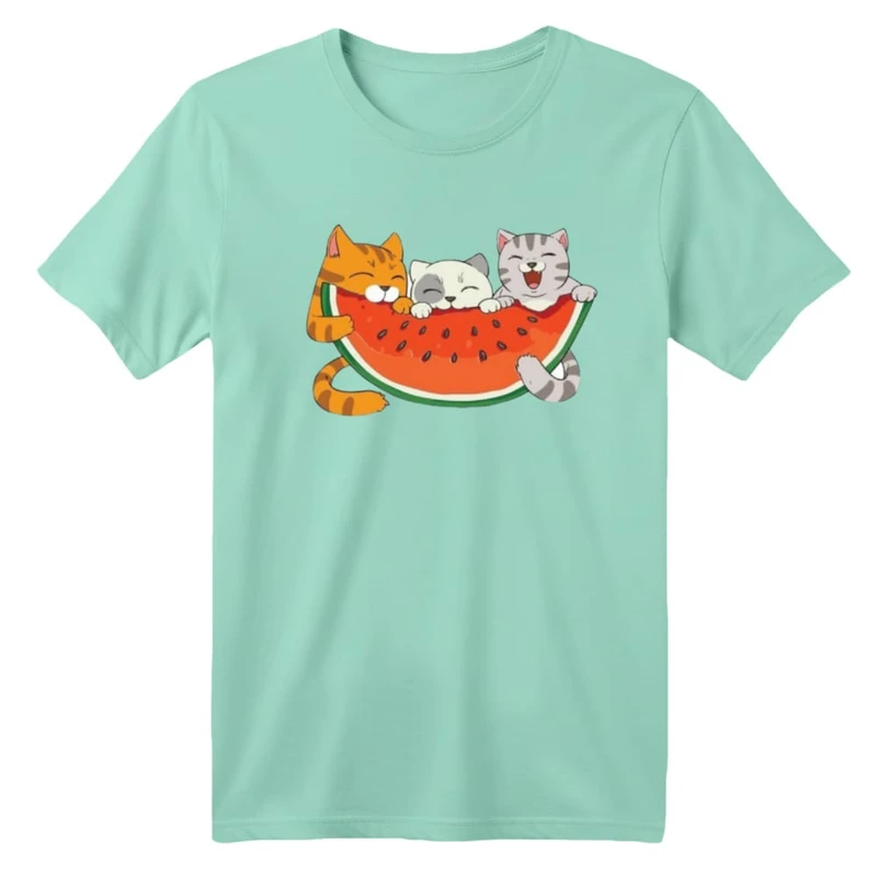 تی شرت آستین کوتاه بچگانه مدل گربه یلدایی کد 4