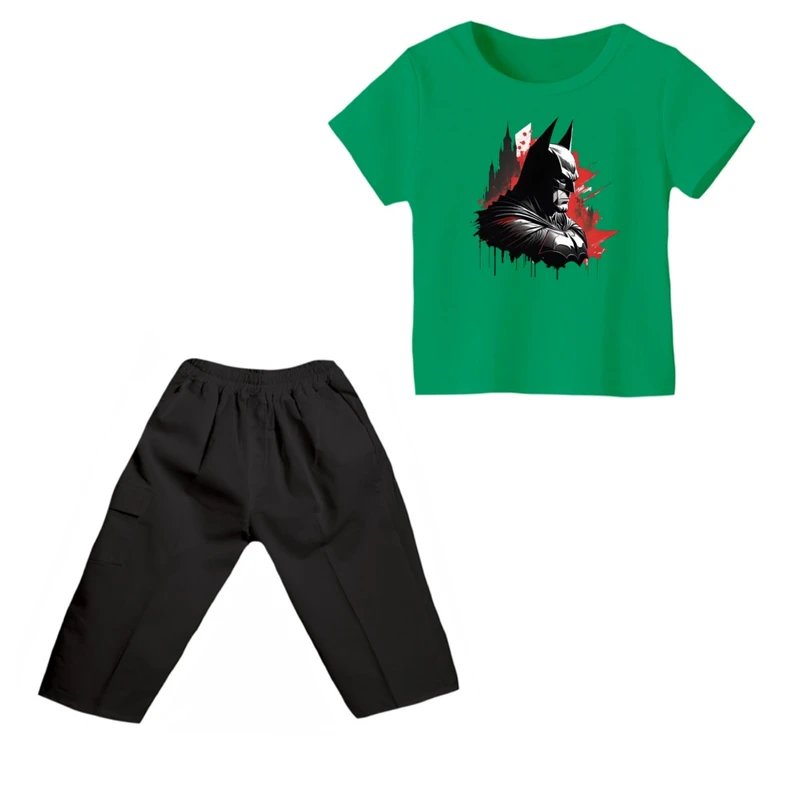 ست تی شرت و شلوارک پسرانه مدل بتمن کد ۲۹