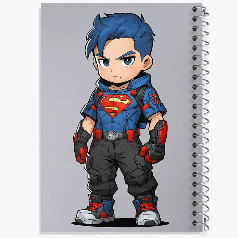 دفتر ژورنال نویسی 50 برگ خندالو مدل نقطه ای طرح پسر سوپرمن کد N1479