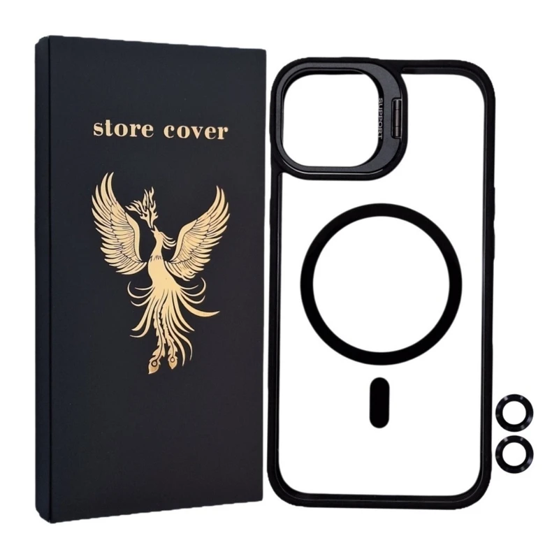  کاور استور کاور طرح مگسیف لنز استند دار مدل iphone13 مناسب برای گوشی موبایل اپل lphone 13 به همراه محافظ لنز