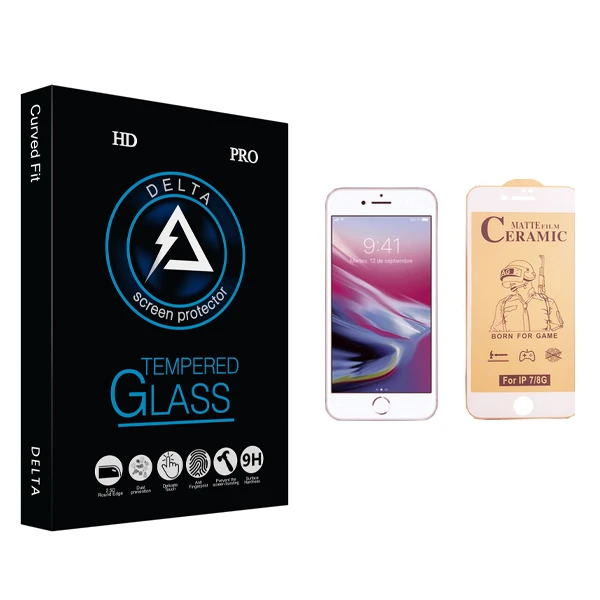 محافظ صفحه نمایش سرامیکی دلتا مدل HD مناسب برای گوشی موبایل اپل iPhone 8
