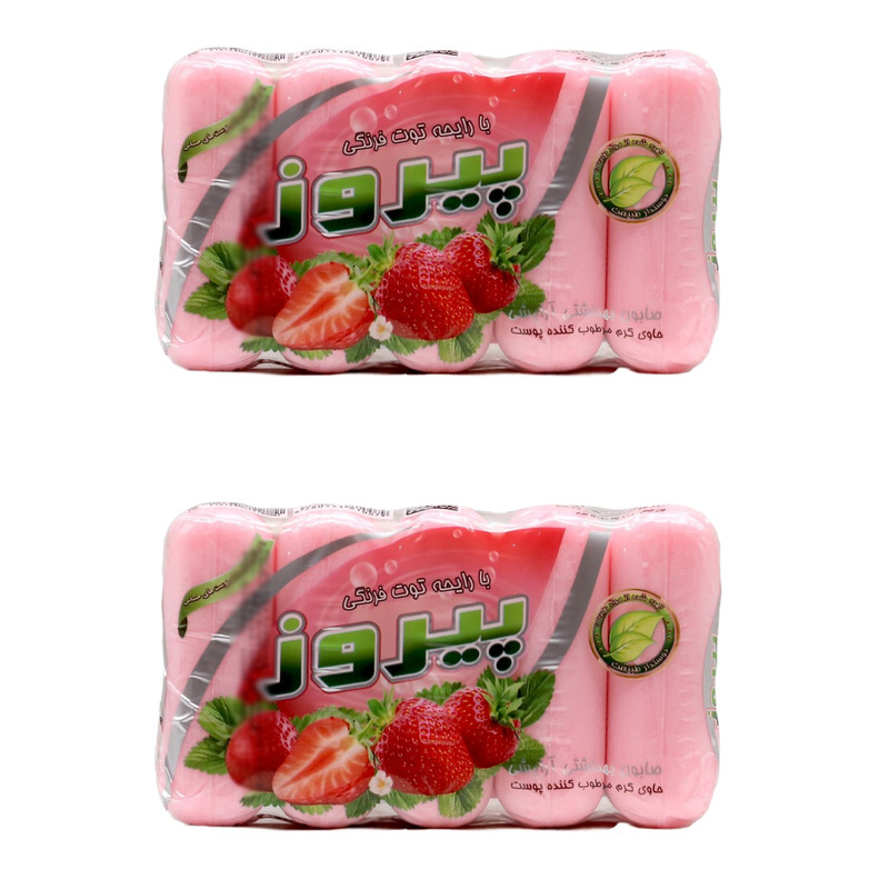 صابون شستشو پیروز مدل Strawberry وزن 375 گرم مجموعه 2 عددی
