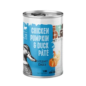 کنسرو غذای بچه گربه دی پی اس مدل پته طعم مرغ، کدو حلوایی و اردک وزن ۴۰۰ گرم