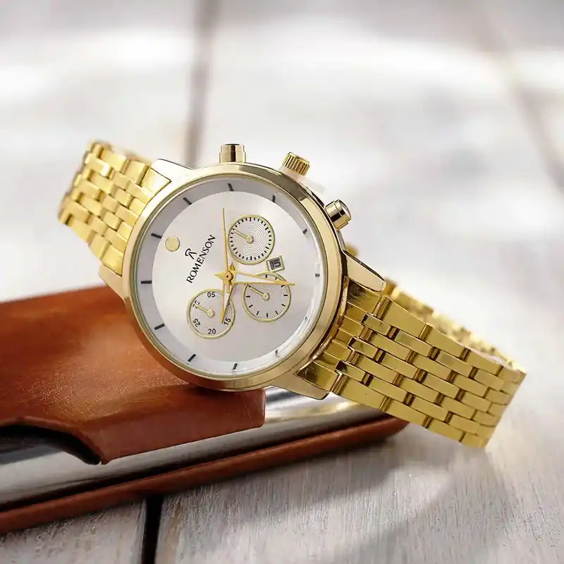 ساعت مچی عقربه ای زنانه مدل تک موتوره تقویم دار بند فلزی کد 1