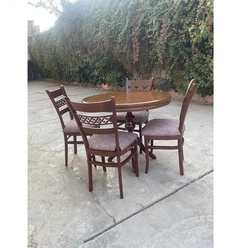 میز و صندلی ناهارخوری چهار نفره گروه تولید اسپیناس مدل Zanburi-Aros-270004