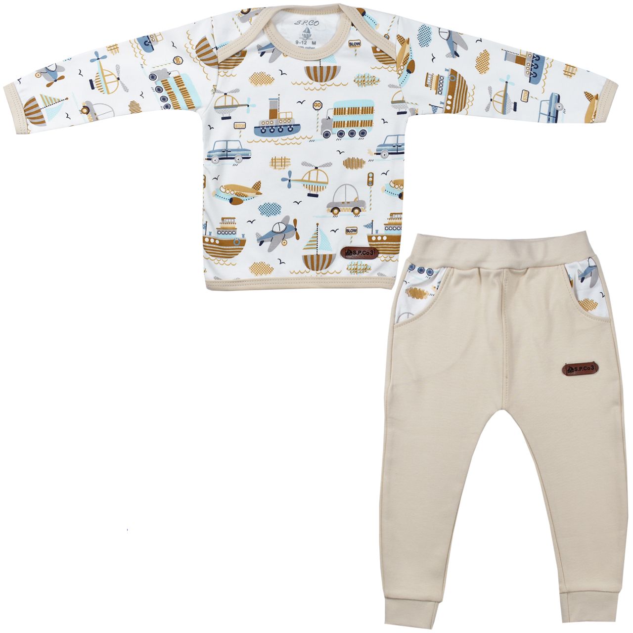 ست تی شرت و شلوار نوزادی اسپیکو مدل دنیز کد 1