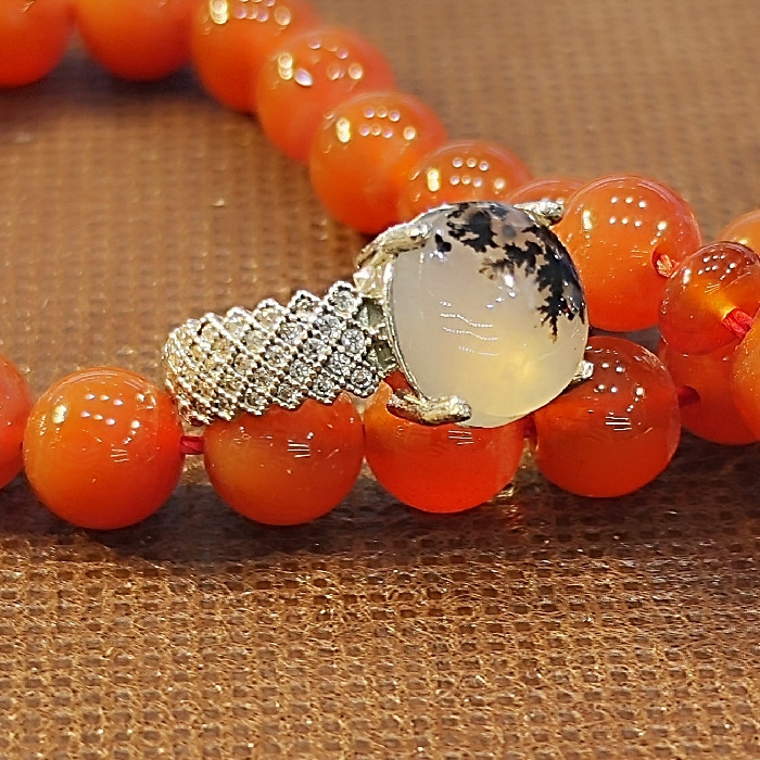 انگشتر نقره زنانه نقره جات بافندگان مدل عقیق شجر کد 106