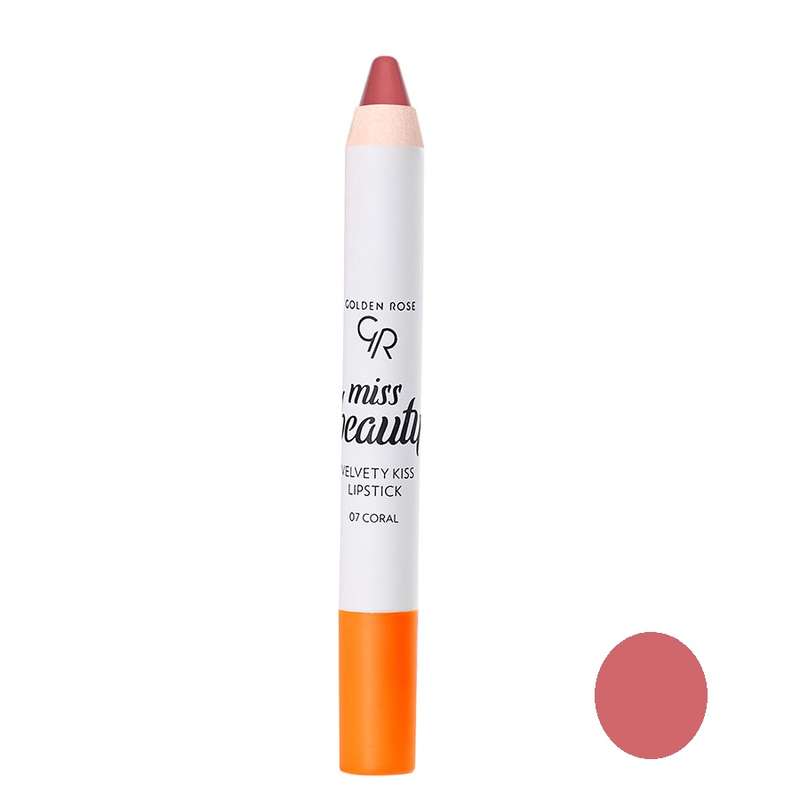 رژلب مدادی گلدن رز مدل  velvety kiss شماره 07