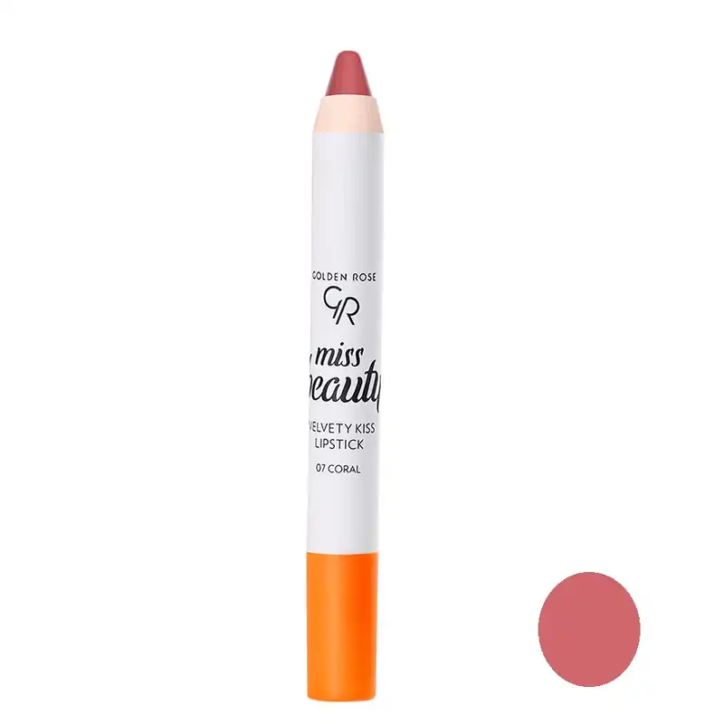 رژلب مدادی گلدن رز مدل velvety kiss شماره 07