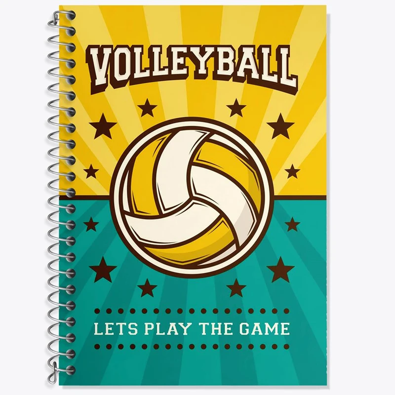 دفتر زبان 50 برگ خندالو مدل سه خط طرح والیبال کد 10012