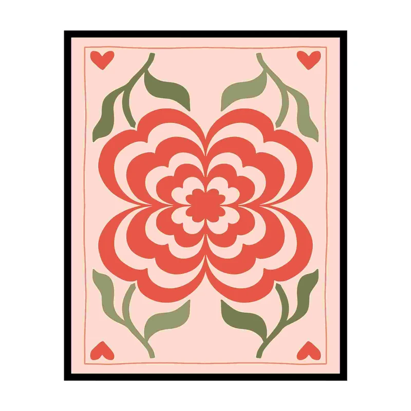 پوستر مدل چاپ گل رترو 2