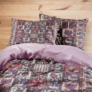 سرویس روتختی مدوپد طرح فرش بختیار خشتی مدل C-bakhtiary09 یک نفره 4 تکه