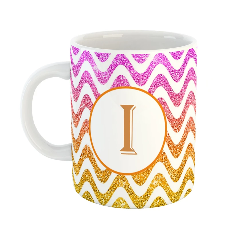 ماگ پاد افرین مدل فانتزی طرح حرف I کد 14