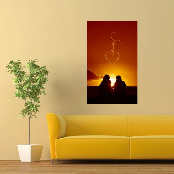 تابلو شاسی مدل غروب عاشقانه و دریا   کد 10464