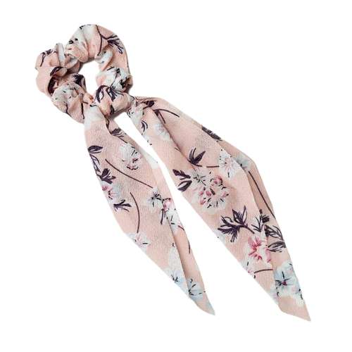 کش مو زنانه مدل کراواتی دنباله دار گل‌دار کد brg 102