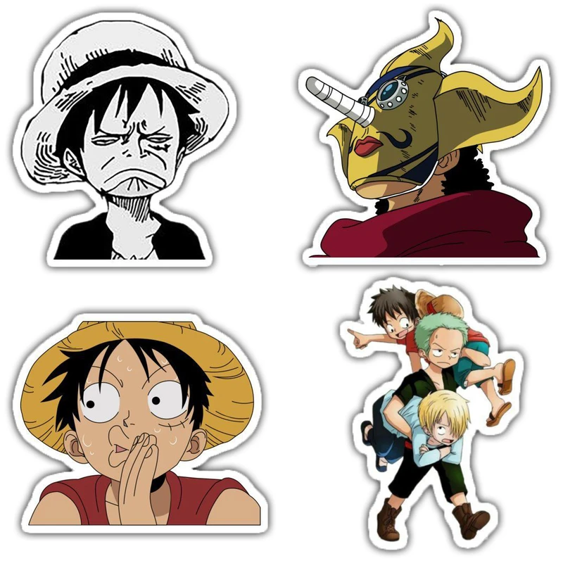 استیکر لپ تاپ و موبایل گوفی طرح انیمه وان پیس مدل Funny Lufy 1 مجموعه 4 عددی