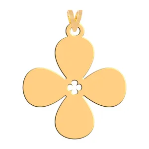 آویز گردنبند طلا 18 عیار زنانه فرشته مدل طرح گل WNL-000205