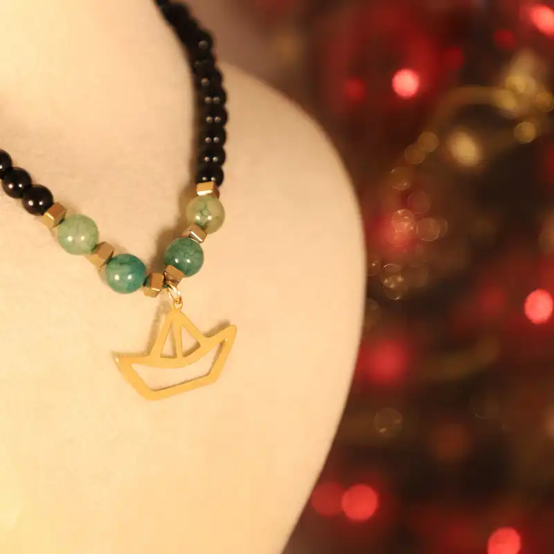 گردنبند طلا 18 عیار زنانه الن نار مدل قايق LN10403