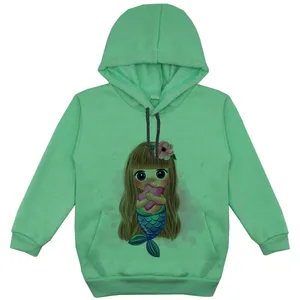 هودی دخترانه مدل دخترک F132 رنگ سبز