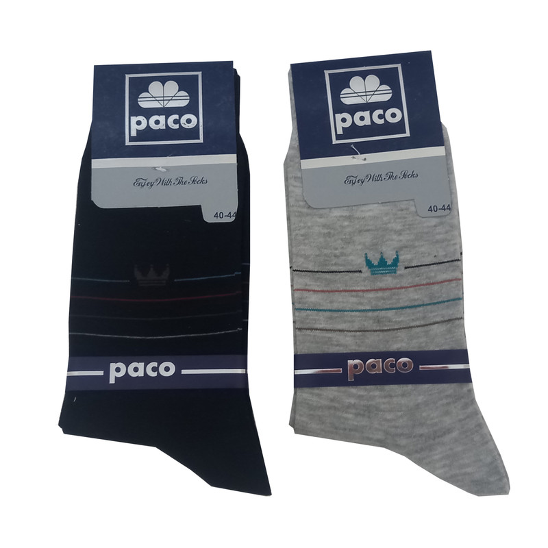 جوراب ساق بلند مردانه پاکو مدل X-PACO-5 مجموعه 2 عددی