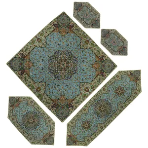 ست 5 تیکه رومیزی ترمه طرح گلستان
