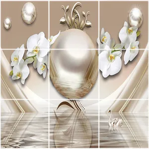 تایل سقفی آسمان مجازی طرح گل کد 3D2011-9 سایز 60x60 سانتی متر مجموعه 9عددی