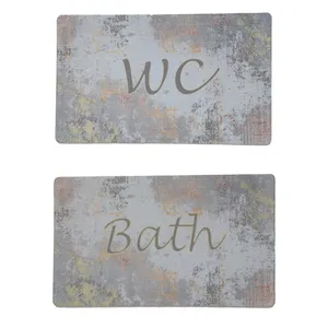 پادری طرح حمام و دستشویی  کد 018 سایز 43x73 سانتی متر مجموعه 2 عددی