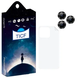 محافظ لنز دوربین تی ای سی اف مدل  optic مناسب برای گوشی موبایل اپل IPHONE 13PRO به همراه محافظ پشت گوشی