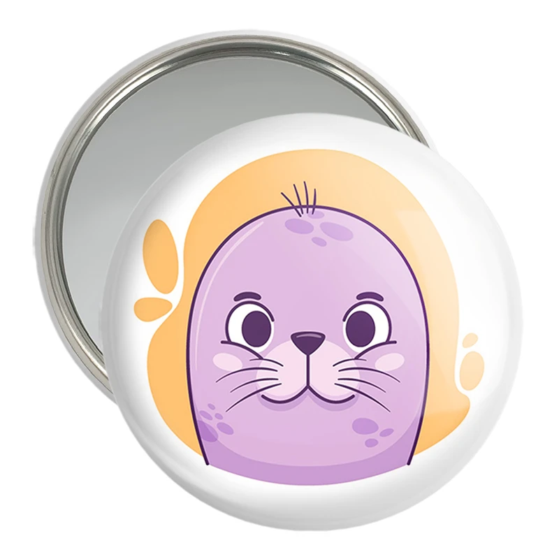 آینه جیبی خندالو مدل شیر دریایی حیوانات بامزه کد 37156