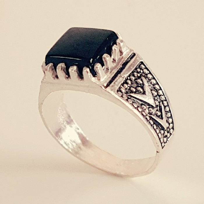 انگشتر نقره مردانه مدل عقیق کد P541