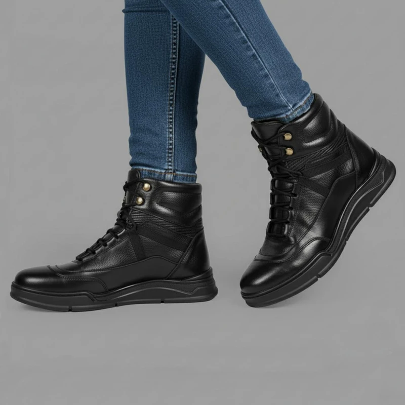 نیم بوت مردانه مدل چرم طبیعی بلنزا بیزانس BK.1837